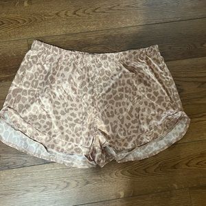 Express Brand Satin Lounge Shorts Leopard Print XL